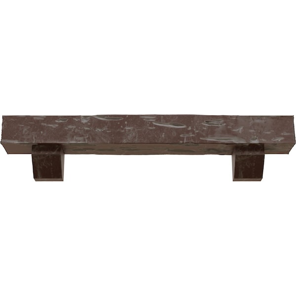 Kit W/ Ashford Corbels, Aged Pecan, 6H  X 10D X 60W Pecky Cypress Faux Wood Fireplace ManteL